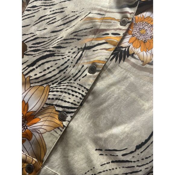 Impulse California Floral Abstract Jacket Blazer Medium Vintage Y2K - Picture 4 of 12